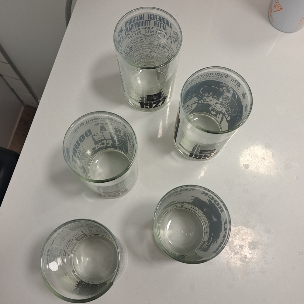 MCM Newspaper Print Glasses Set - Picture 3 of 4
